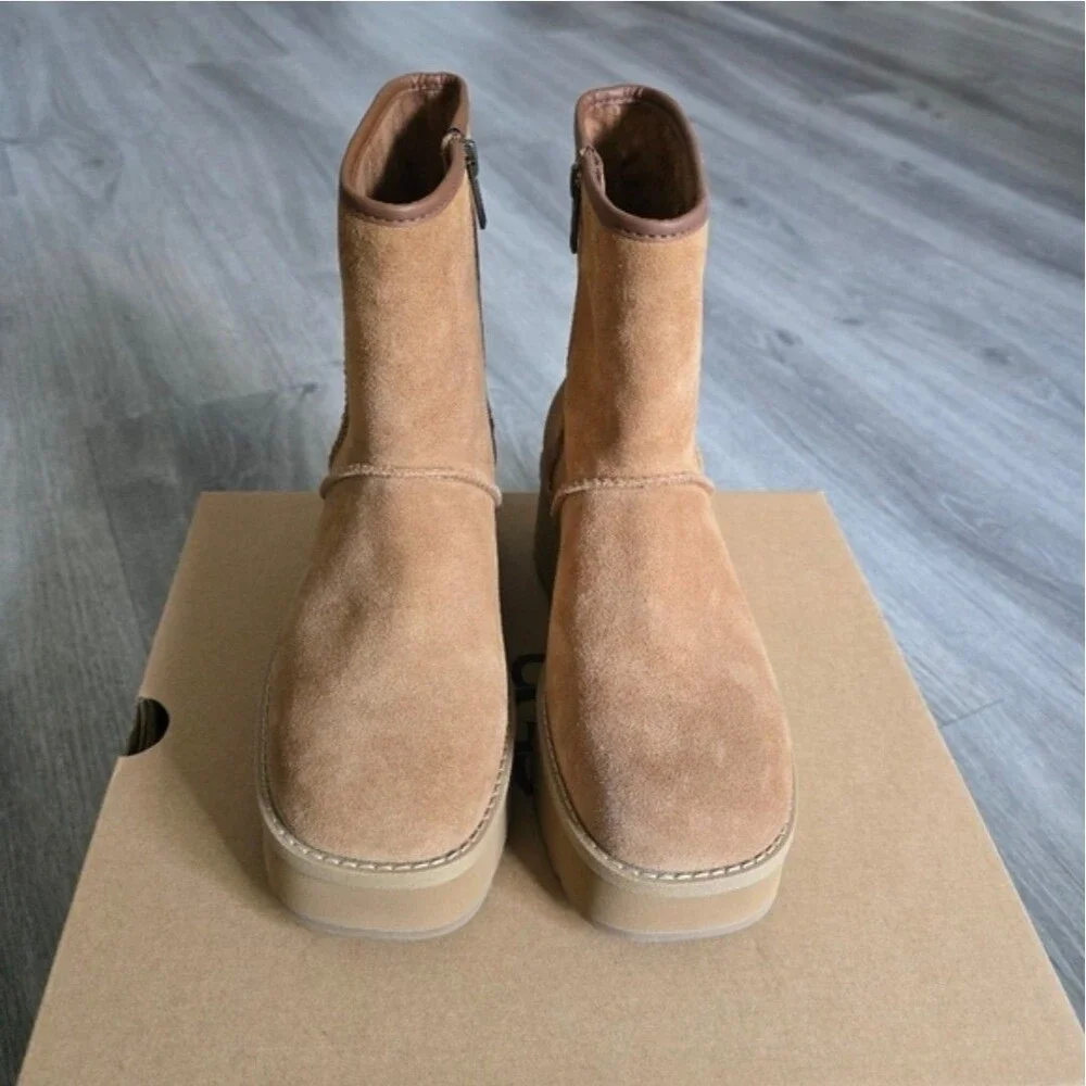 UGG Chestnut CITYFUNC MID Boots US 6 Platform Side Zip Waterproof Outdoor